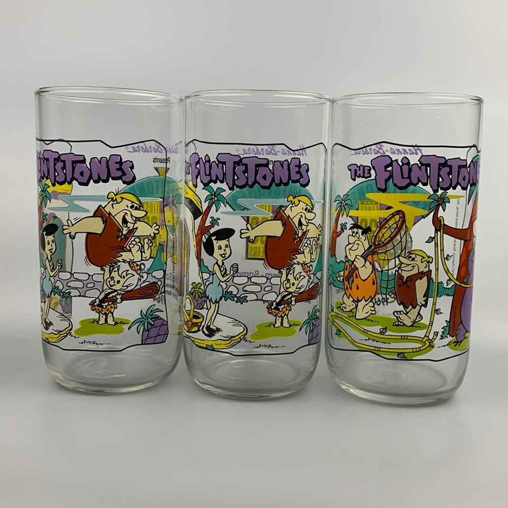 Set of Three Flintstones Hardee’s Promotional Glasses